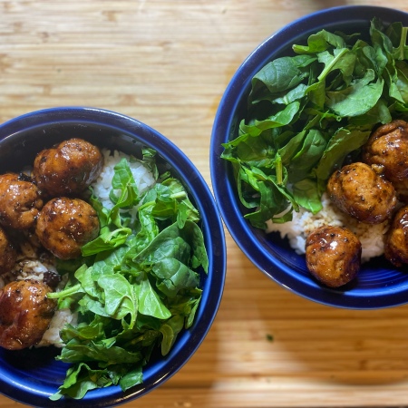sweet and spicy Ponzu Meatballs 